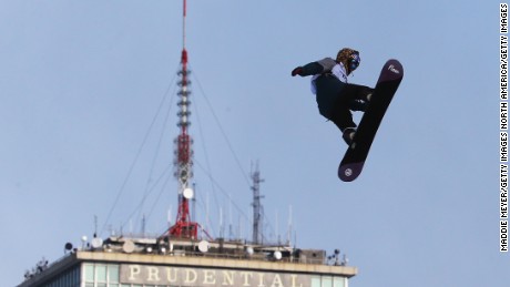 Pitcher perfect: Fenway Park provides spectacular snowboarding backdrop