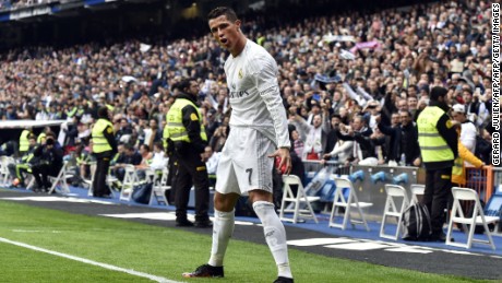  Cristiano Ronaldo celebrates after scoring against Athletic Bilbao.