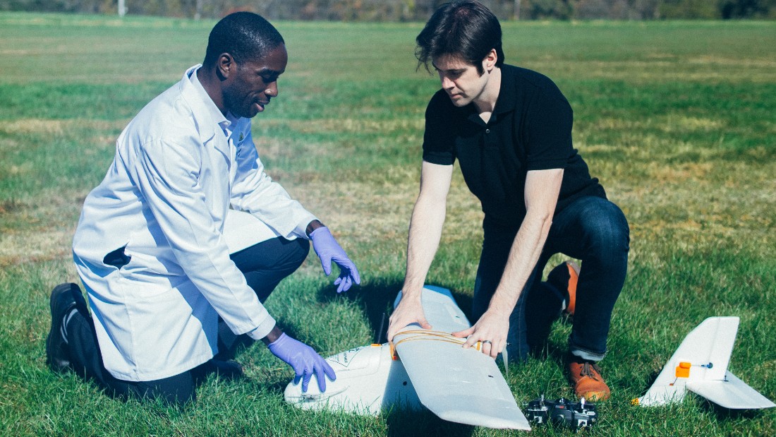 Teams from the Core Laboratory at Johns Hopkins Hospital are testing the devices in open air fields near Baltimore. Blood samples were loaded on the drone and flown around for varying time periods between six and 38 minutes.