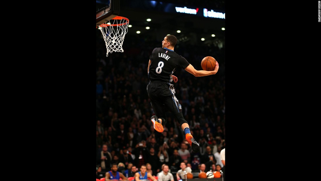&lt;strong&gt;Zach LaVine (2016):&lt;/strong&gt; LaVine won for the second straight year, topping Orlando&#39;s Aaron Gordon in one of the contest&#39;s best-ever duels. Gordon and LaVine traded perfect 50s throughout the final round, which had to be extended twice to break the tie. Gordon had the &lt;a href=&quot;https://www.youtube.com/watch?v=ig5EddENP_0&quot; target=&quot;_blank&quot;&gt;more colorful dunks,&lt;/a&gt; incorporating a mascot named Stuff the Magic Dragon. One dunk even involved Stuff spinning on a hoverboard. But in the end -- with both men having to go off script for extra dunks -- the judges favored LaVine, who went &lt;a href=&quot;https://www.youtube.com/watch?v=4x_HmGp5ibs&quot; target=&quot;_blank&quot;&gt;between the legs&lt;/a&gt; from just inside the free-throw line. Earlier in the competition, LaVine did a windmill from the free-throw line. He also caught an alleyoop pass while jumping from the line. 