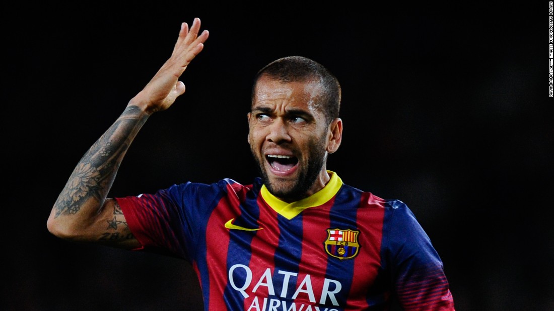 Dani Alves takes the right back spot after coming in unopposed. The Brazilian is a joy to watch with his endless energy allowing him to raid down the right-hand side. He&#39;s also known for his rather colorful fashion sense -- if Barcelona win the competition again, don&#39;t bet against another wild outfit.