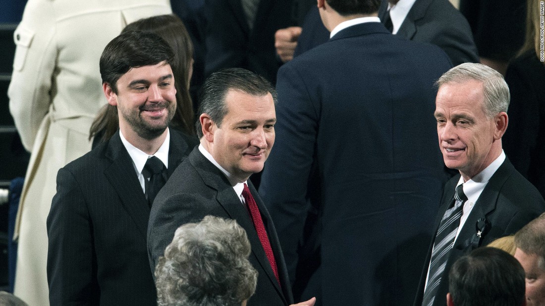 Republican presidential candidate Sen. Ted Cruz arrives for the funeral Mass on February 20. 