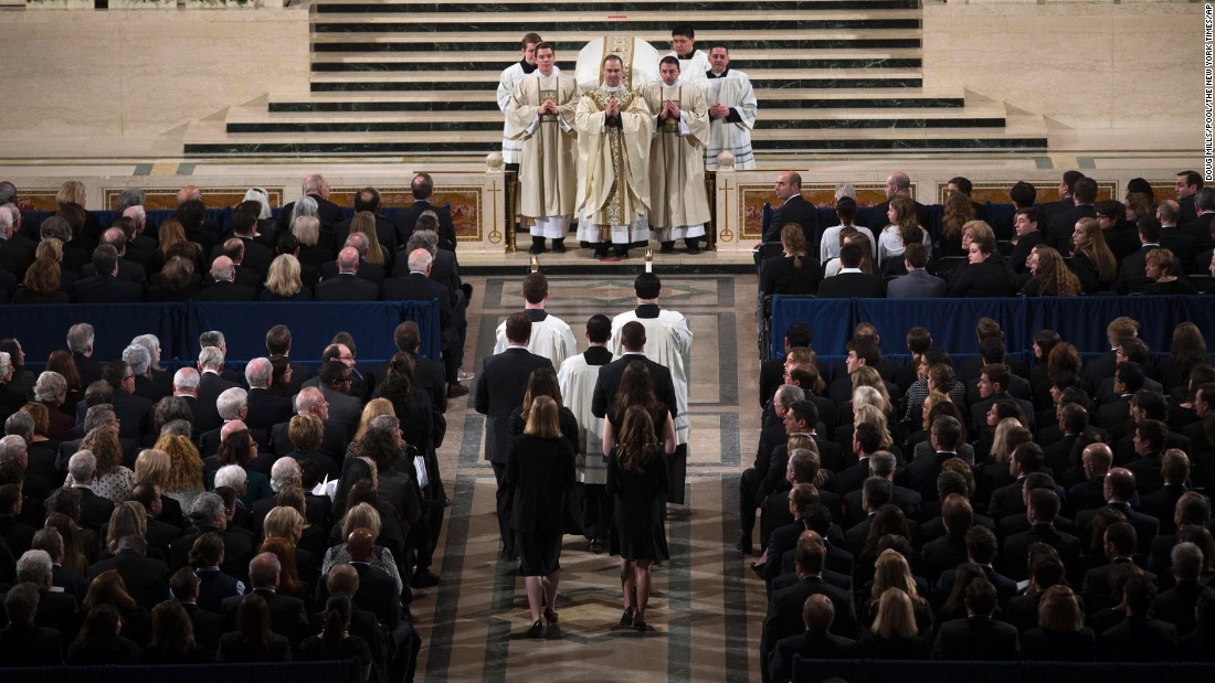 The Rev. Paul Scalia, son of Supreme Court Justice Antonin Scalia, leads the funeral Mass for his father on February 20. 