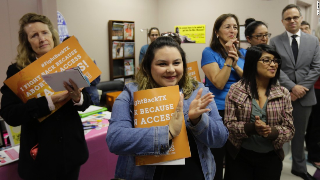 With the Supreme Court hearing on the Texas law  approaching, Whole Woman&#39;s Health -- which is challenging the law -- held a gathering at a San Antonio clinic on February 9, 2016.