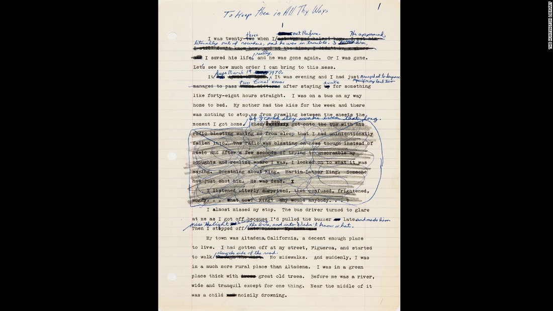 With the publication of &quot;Kindred&quot; in 1979, Butler was able to support herself writing full-time. The book was initially titled &quot;To Keep Thee in All Thy Ways,&quot; from Psalms 91:11. A draft is stored in her archive at the Huntington.