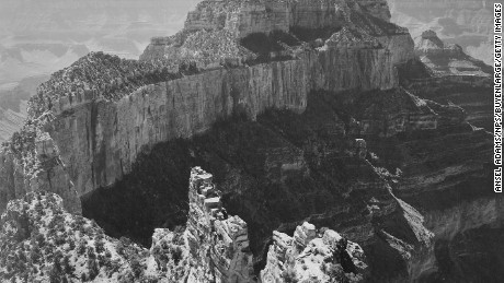 Close-in view of curved cliff, Grand Canyon National Park, Arizona, 1942. (Photo by Ansel Adams/NPS/Buyenlarge/Getty Images)