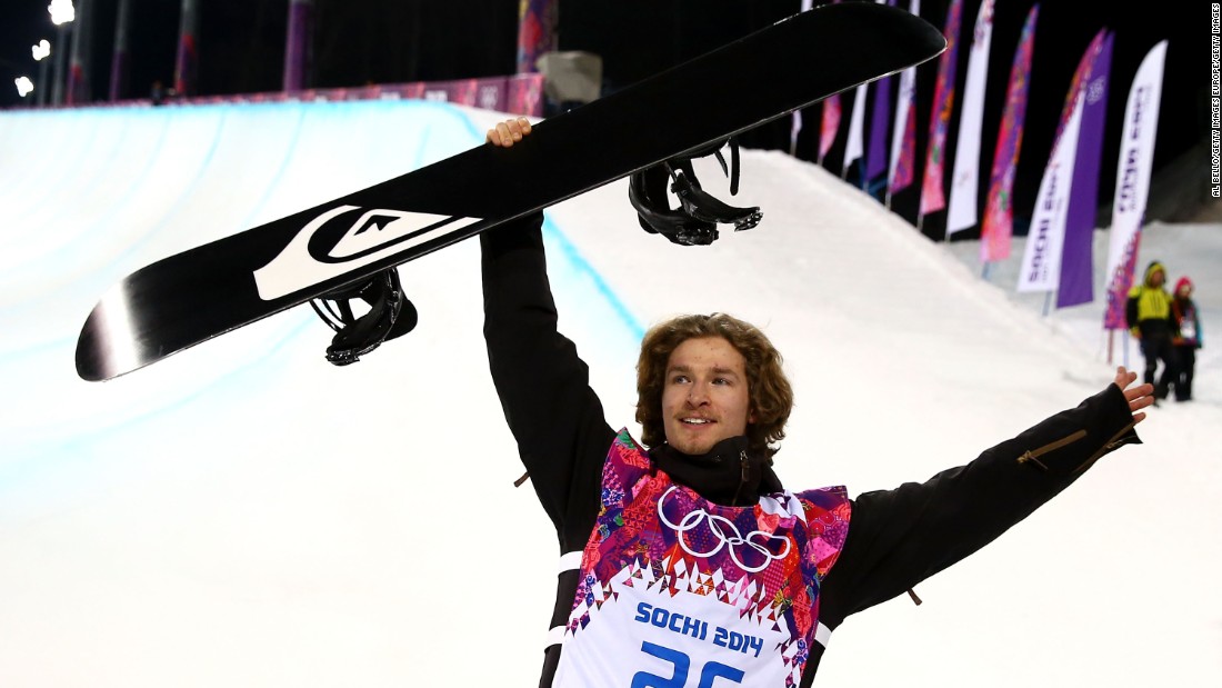 Halfpipe gold medalist Iouri Podladtchikov -- AKA &quot;The iPod&quot; -- celebrates at the Sochi 2014 Winter Olympics. Podladtchikov nailed the first cab double cork 1440 in competition -- a move he dubbed the &quot;YOLO Flip.&quot; 