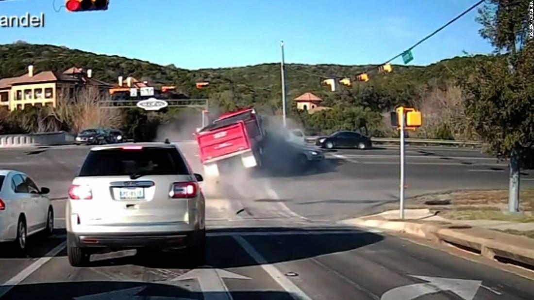 Terrifying Dump Truck Crash Caught On Camera - CNN Video