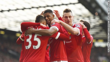 Rashford took the plaudits of teammates after scoring his second goal in quick succession against Arsenal.