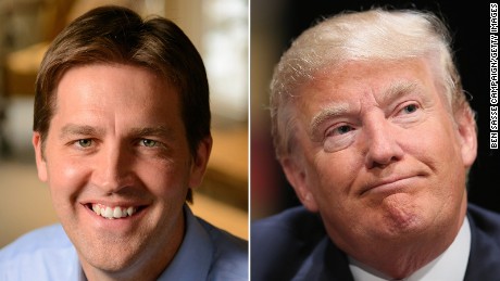 Republican Sen. Ben Sasse of Nebraska, at left, criticized comments made President Donald Trump, at right.