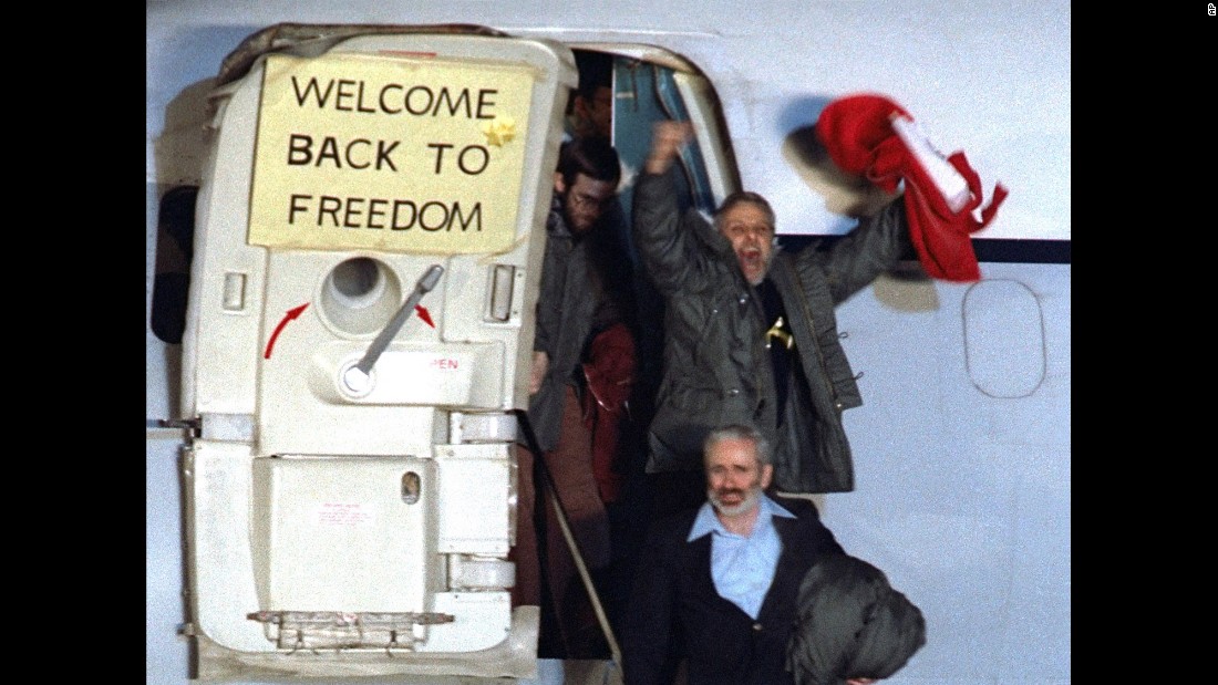 &lt;strong&gt;U.S. hostages are released:&lt;/strong&gt; David Roeder -- pictured here waving -- was one of 52 Americans held hostage for 444 days at the U.S. Embassy in Tehran, Iran. The&lt;a href=&quot;http://www.cnn.com/2013/09/15/world/meast/iran-hostage-crisis-fast-facts/&quot; target=&quot;_blank&quot;&gt; Iran hostage crisis&lt;/a&gt; began in November 1979, when Iranian students stormed the embassy to demand the extradition of Shah Mohammed Reza Pahlavi from the United States. It ended with the release of captives on January 20, 1981.