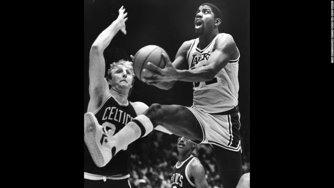 &lt;strong&gt;Rivalry reignited:&lt;/strong&gt; Magic Johnson, right, and Larry Bird go head to head as the Los Angeles Lakers battle the Boston Celtics for the NBA title in June 1984. The seven-game playoff series, won by the Celtics, added fuel to a Johnson-Bird rivalry that went back to their college days.
