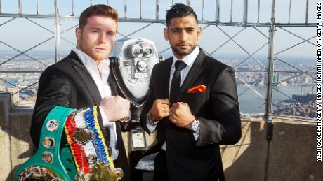 Who will win? Reighing champ and Mexican fighter Saul &#39;Canelo&#39; Alvarez, and British Muslim boxer Amir Khan