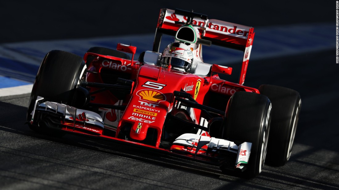 Sebastian Vettel of Ferrari drives during the final day of testing on March 4. He recorded the fastest lap time in the morning session -- coming in at 1:22.852.  