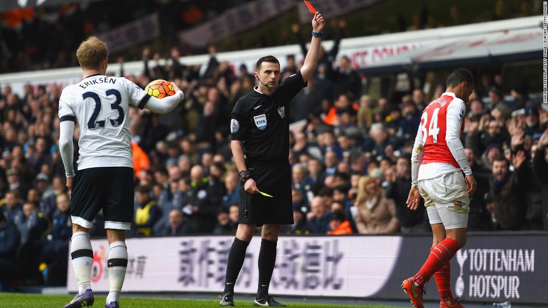Spurs found a way back into the match when Arsenal&#39;s French midfielder Francis Coquelin was sent off just after half time.