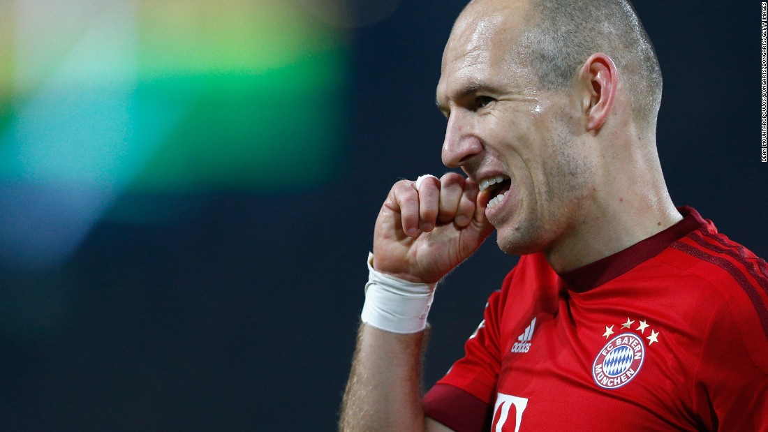 Robben looks frustrated after missing a good second half opportunity for Bayer at the Signal Iduna Park.