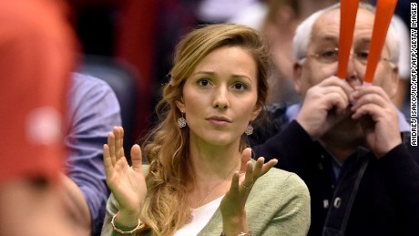 An anxious Jelena Djokovic was at courtside to see her husband secure a famous victory for Serbia.