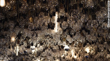 Caption:NEW YORK, NY - FEBRUARY 09: (EXCLUSIVE ACCESS, SPECIAL RATES APPLY) Lightbulbs hang from the ceiling inside the Drawing Room during The Daily Front Row&#39;s celebration of the 10th Anniversary of CBS Watch! Magazine at the Gramercy Terrace at The Gramercy Park Hotel on February 9, 2016 in New York City. (Photo by Nicholas Hunt/Getty Images)
