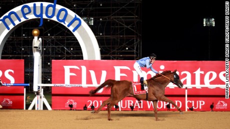 Prince Bishop, ridden by William Buick, won the Dubai World Cup at Meydan in 2015.