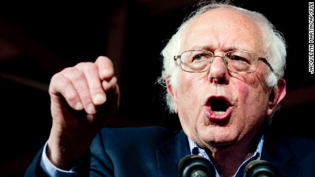 Democratic presidential candidate Sen. Bernie Sanders, I-Vt., speaks during a primary night rally in Essex Junction, Vt., Tuesday, March 1, 2016, on Super Tuesday. (AP Photo/Jacquelyn Martin)