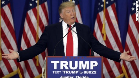 Republican presidential candidate Donald Trump speaks during a news conference at the Trump National Golf Club, Tuesday, March 8, 2016, in Jupiter, Fla. (AP Photo/Lynne Sladky)