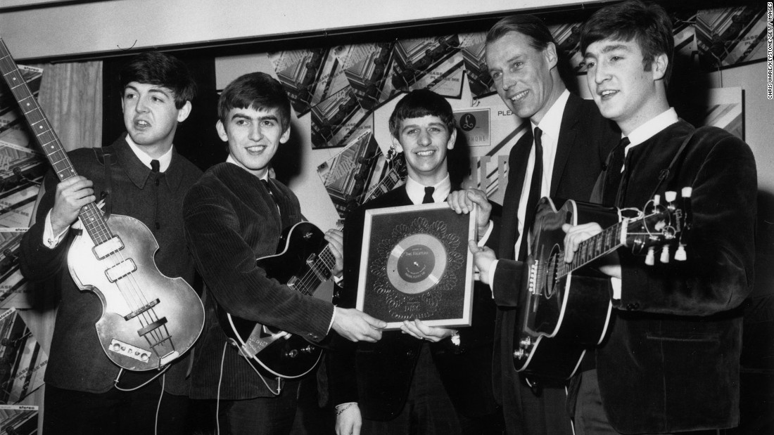 &lt;a href=&quot;http://www.cnn.com/2016/03/09/entertainment/george-martin-obit/index.html&quot;&gt;Sir George Martin&lt;/a&gt;, the music producer whose collaboration with the Beatles helped redraw the boundaries of popular music, died March 8, according to his management company. He was 90. Above, Martin poses with the Beatles after the album &quot;Please Please Me&quot; went silver in 1963.