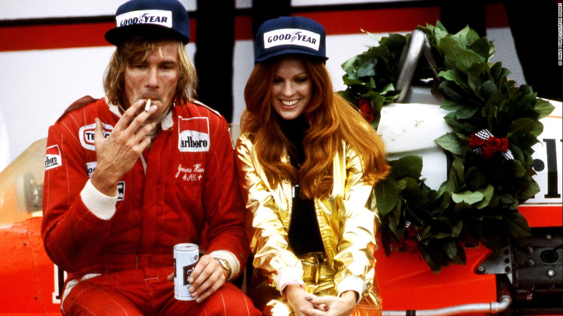 The unforgettable James Hunt savors victory at Watkins Glen in 1977.