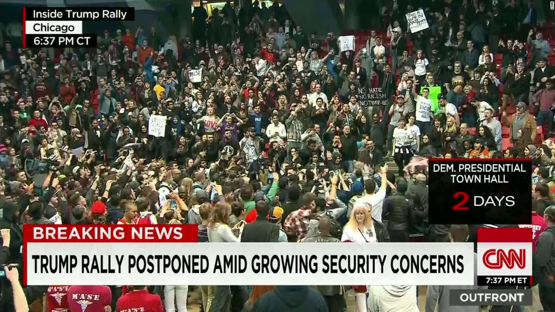 Chaos Erupts At Donald Trump Rally In Chicago Cnn Video 