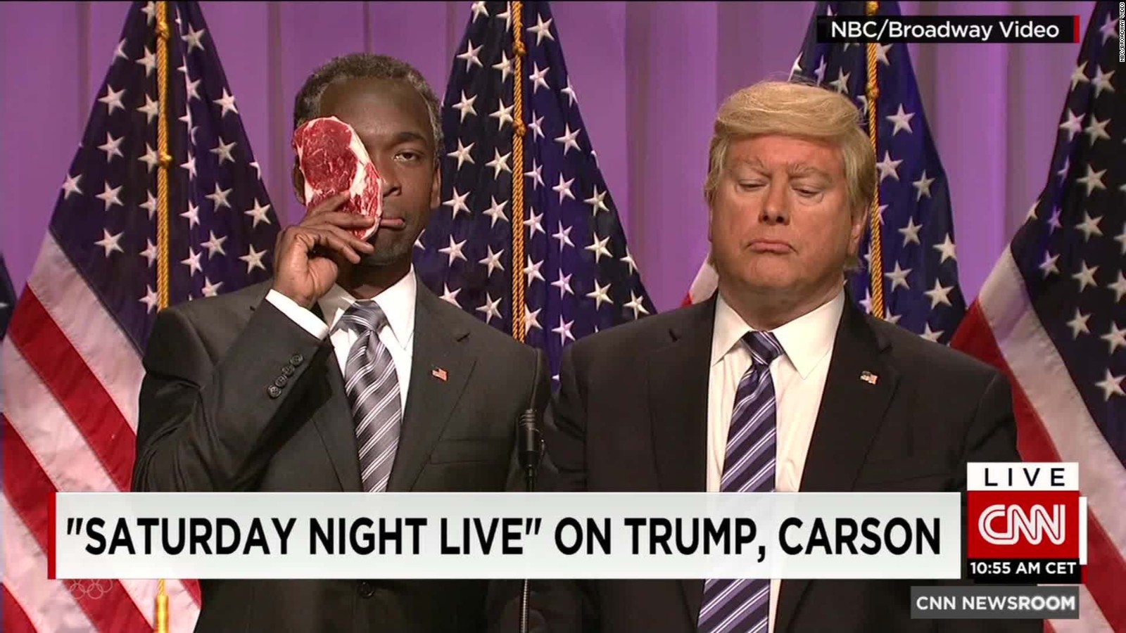Snl Ben Carson Roughed Up At Trump Rally Cnn Video
