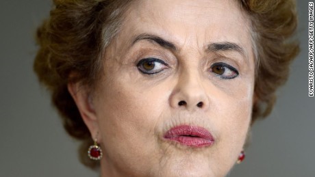 Brazilian President Dilma Rousseff speaks during a press conference at Planalto Palace in Brasilia on March 16, 2016.  Rousseff named her predecessor Luiz Inacio Lula da Silva as her chief of staff Wednesday, sparing him possible arrest for corruption as she seeks to fend off a damaging crisis. AFP PHOTO/EVARISTO SA / AFP / EVARISTO SA        (Photo credit should read EVARISTO SA/AFP/Getty Images)