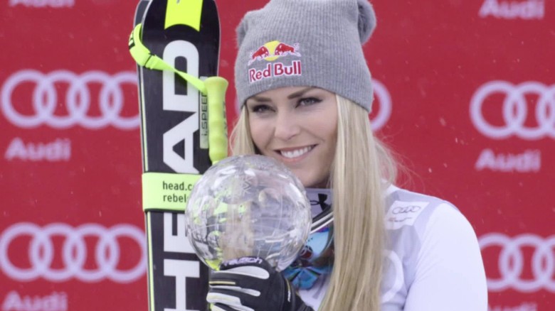 Lindsey Vonn picks up World Cup trophy in St. Moritz