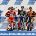 MotoGP: Qatar podium Dovizioso Lorenzo Marquez