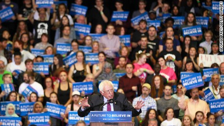 Bernie Sanders speaks during a campaign rally at West High School on March 21, 2016 in Salt Lake City, Utah.