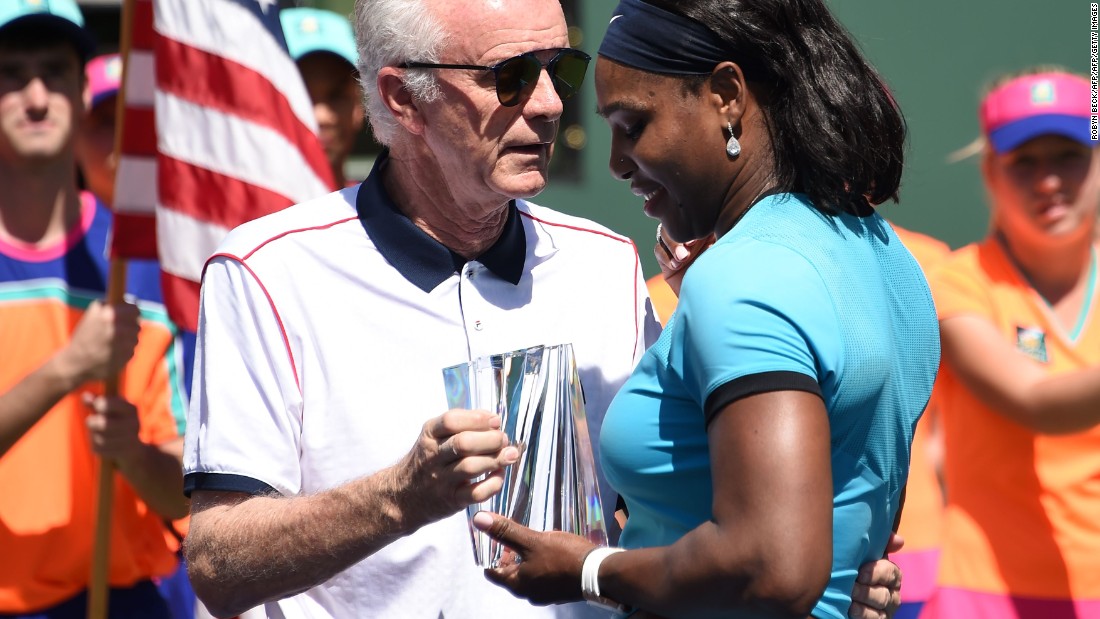 Before Djokovic beat Milos Raonic in the Indian Wells final Sunday, tournament director Raymond Moore, left, said women&#39;s players should &quot;get down&quot; on their knees and thank Federer and Rafael Nadal for carrying tennis. 