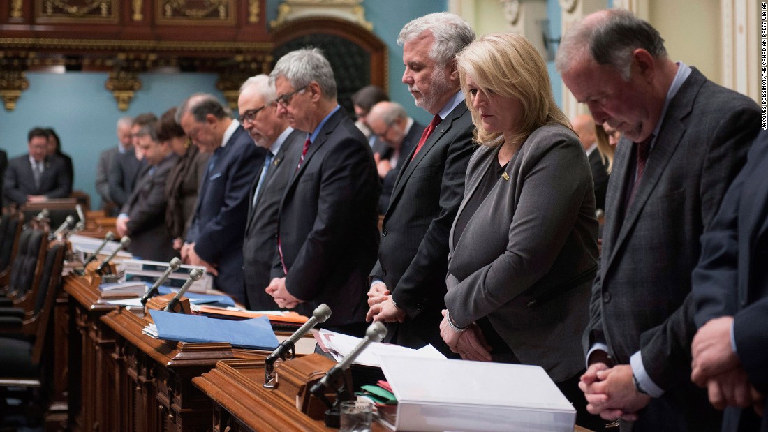 Members of Quebec&#39;s National Assembly have a moment of silence on March 22.