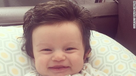 David and Mackenzie Kaplan&#39;s daughter has gone viral for her full head of hair. 
