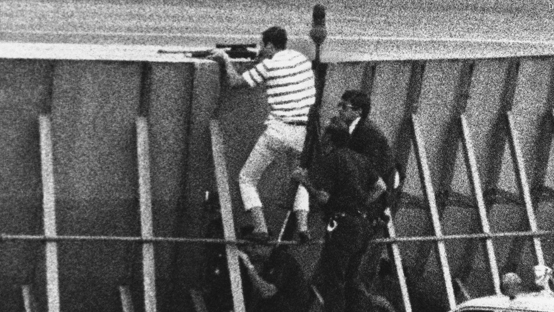 In 1971, a hijacker, tentatively identified as Richard Oberfell of Passaic, New Jersey, forced a Chicago-bound plane to land at New York&#39;s LaGuardia Airport. He then took two hostages in a maintenance truck on a nine-mile ride to JFK International Airport. There, FBI agents climbed a protective wall as they hunted down the hijacker, who demanded a plane to take him to Italy. FBI agent Kenneth Lovin, dressed in a striped shirt, fired fatal shots that killed the hijacker.