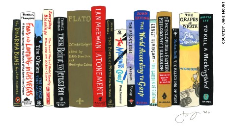 David Allan&#39;s ideal bookshelf is shown.