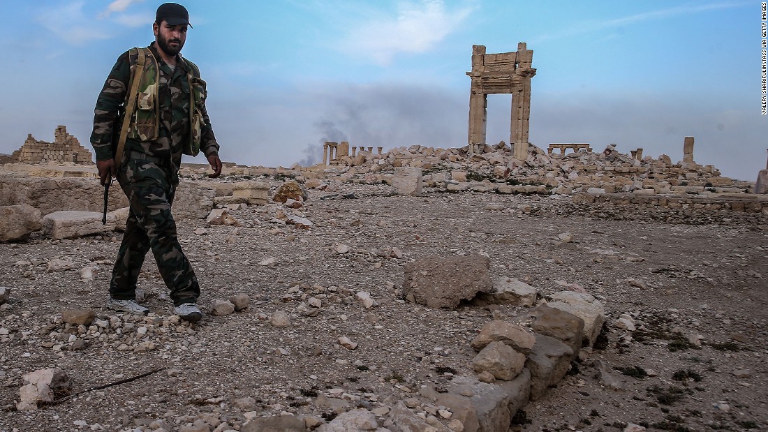 &lt;strong&gt;After:&lt;/strong&gt; A Syrian government soldier walks near what&#39;s left of the Temple of Baalshamin on Sunday, March 27. Syrian forces retook the city days before, but damage had already been done by ISIS. UNESCO says it plans to evaluate the extent of &lt;a href=&quot;http://www.cnn.com/2016/03/28/middleeast/isis-palmyra-treasures-destroyed/index.html&quot; target=&quot;_blank&quot;&gt;Palmyra&#39;s damage&lt;/a&gt; soon. Many of the structures -- which date from the first and second centuries and marry Greco-Roman techniques with local traditions and Persian influences -- remain in place, bolstering hopes that ISIS didn&#39;t completely raze the world heritage site.