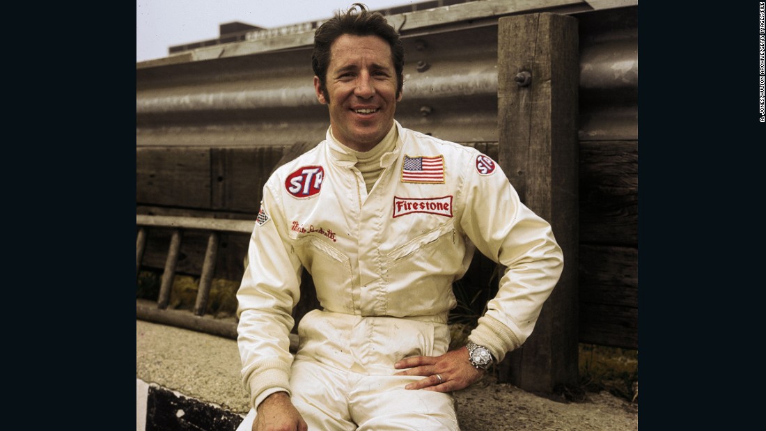 A young Andretti posing for the cameras at Brands Hatch ahead of the 1970 British Grand Prix. The Italian-American won his only world title in 1978 -- 17 years after Phil Hill became the first American win the F1 drivers&#39; championship.