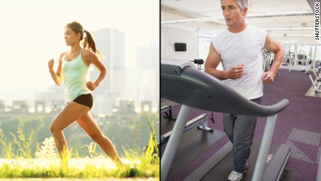 Treadmills and bikes, indoors versus outdoors