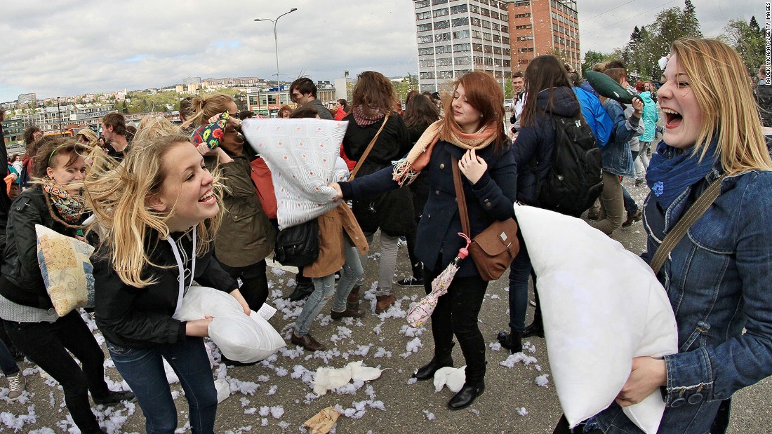 Clearly not content with being known just as the birthplace of the first Mrs. Trump, the Czech town of Zlin in 2014 staged the country&#39;s largest ever pillow fight.