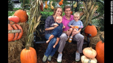 Alex Small with his wife and two children.