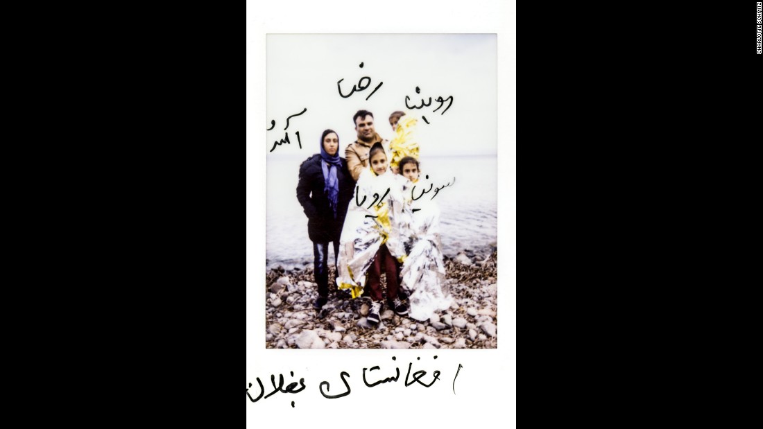 This photo identifies a family from Baghlan, Afghanistan: Romina, Ameneh, Reza, Sonja and Roya.