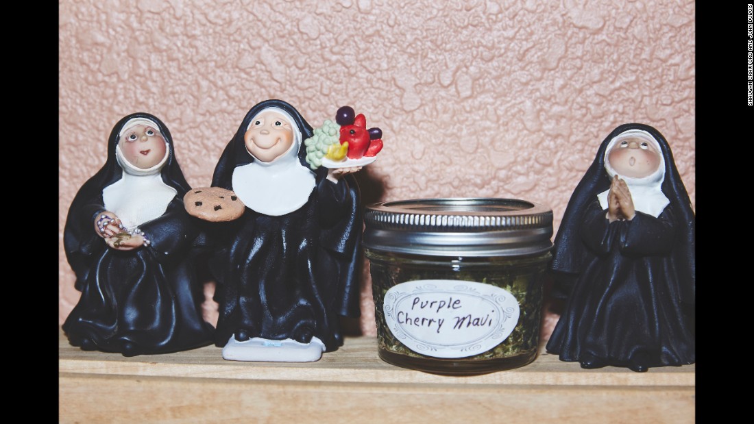 Photographer Shaughn Crawford said the art in the sisters&#39; house was a fascinating mix of Catholic items and tchotchkes that hint at cannabis culture.