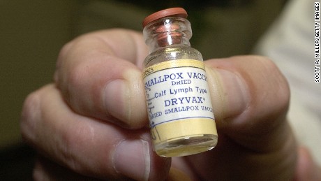 A vial of dried smallpox vaccination is shown December 5, 2002, in Altamonte Springs, Florida. The vial holds approximately 100 doses of the smallpox vaccine. Orlando, Florida, area law enforcement agencies plan to be vaccinated for smallpox.