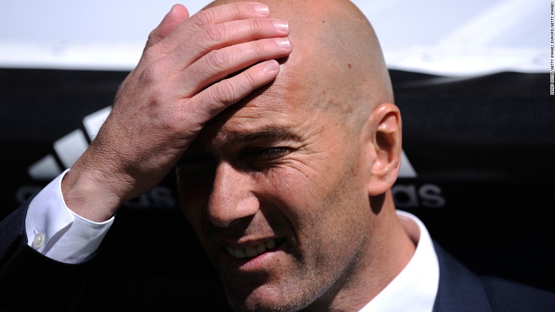 Real Madrid manager Zinedine Zidane looks on as his team followed up last weekend&#39;s victory over arch rival Barcelona.