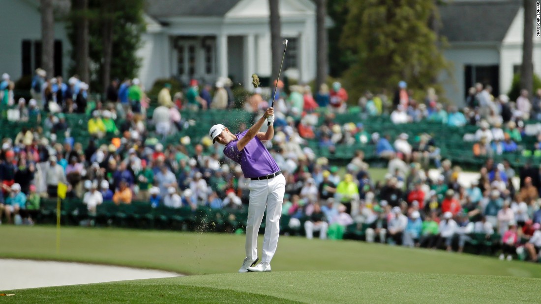 Smylie Kaufman hits from the first fairway during the final round. Kaufman, playing in the Masters for the first time in his career, started the day in second place. 