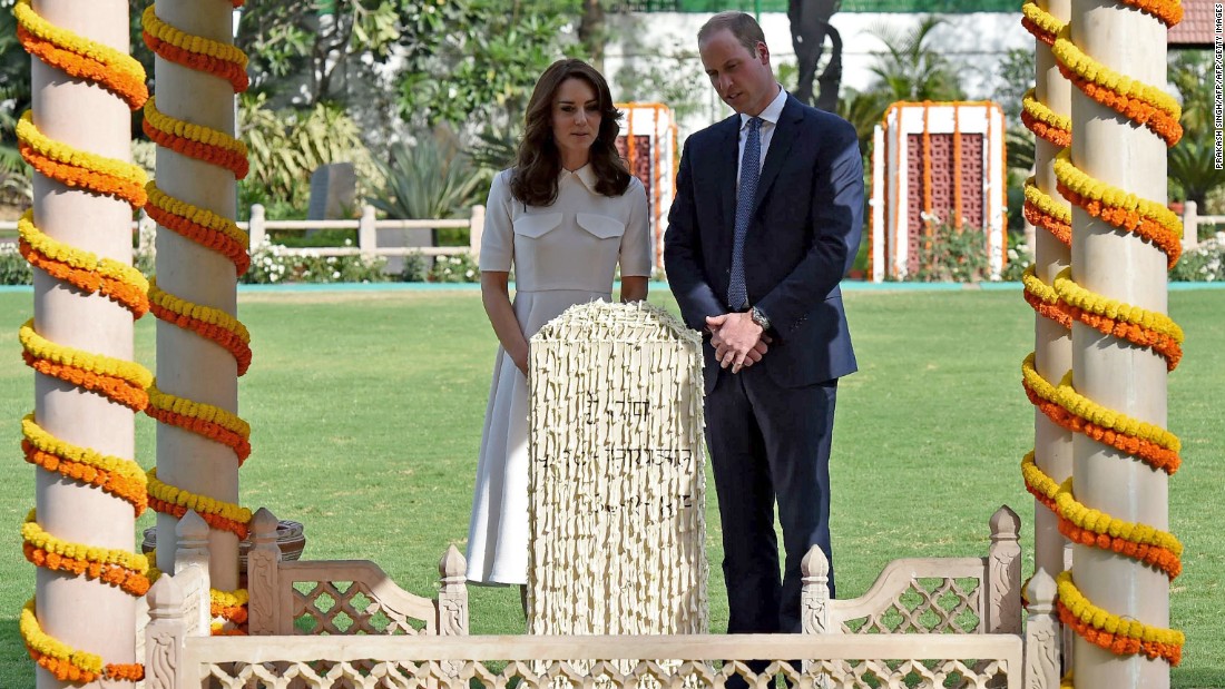 The royals visit Gandhi Smriti, a New Delhi museum dedicated to Mahatma Gandhi, on April 11.