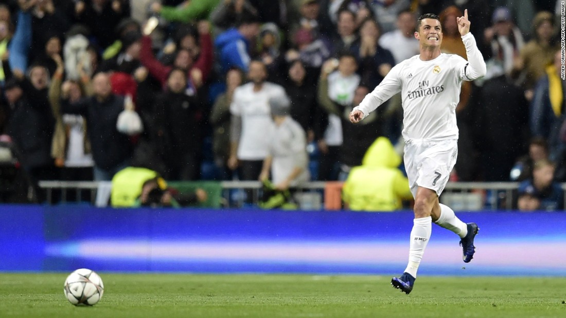 Real&#39;s Portugal striker Cristiano Ronaldo struck in the 16th minute to give his side hope at the Bernabeu stadium in Madrid.